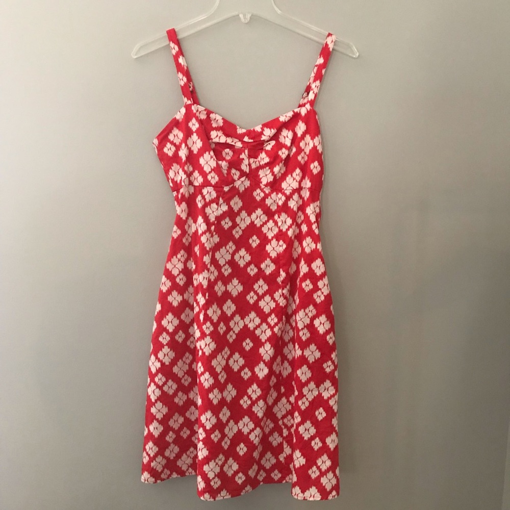 Patagonia Red White Ikat Sundress Hemp Cotton 4